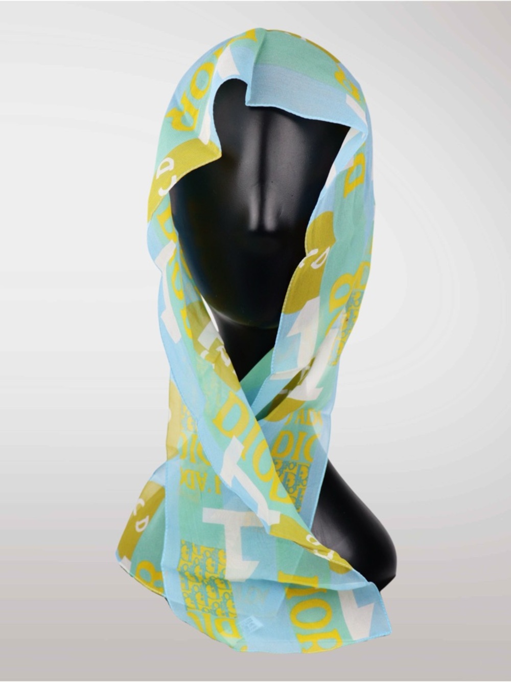 Auth Dior 1 Printed Silk Neckerchief/Scarf